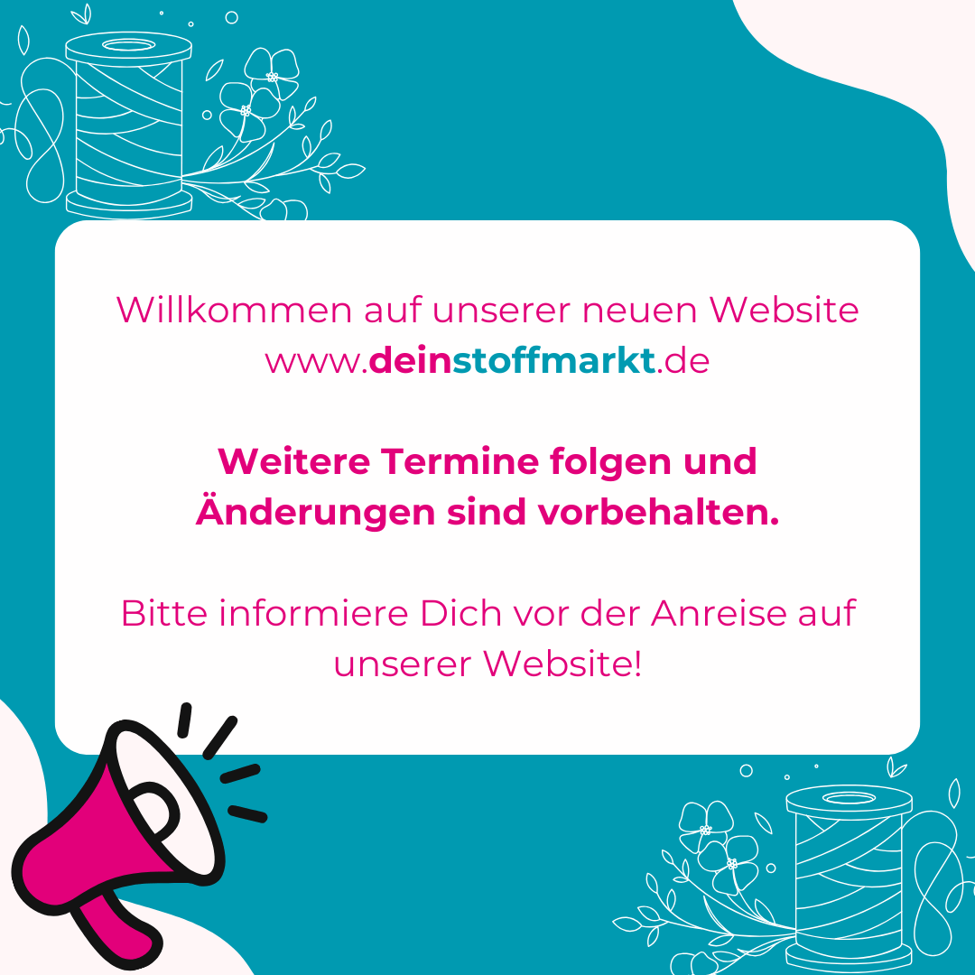 Popup Termine Info Stoffmarkt Expo